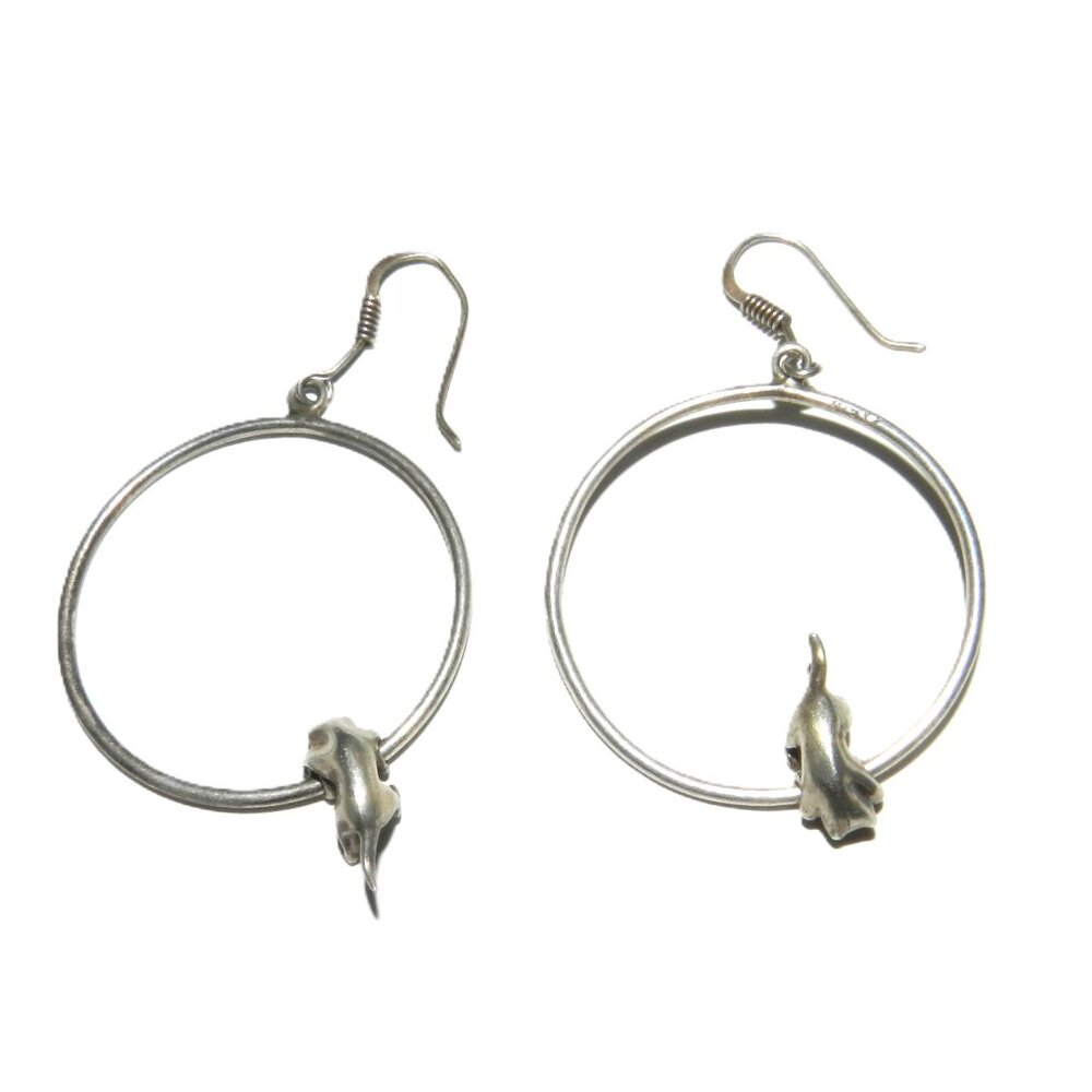 Vintage Playful Hanging Kittens Sterling Silver Earrings